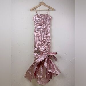 Vintage Pink Metallic Lamé Disco Mermaid Barbie Dress